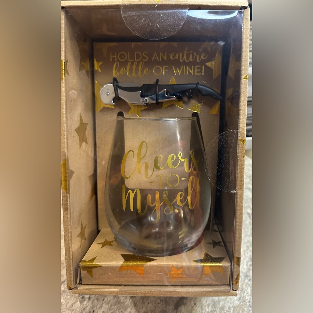 Wine Glass/Corkscrew Gift Set